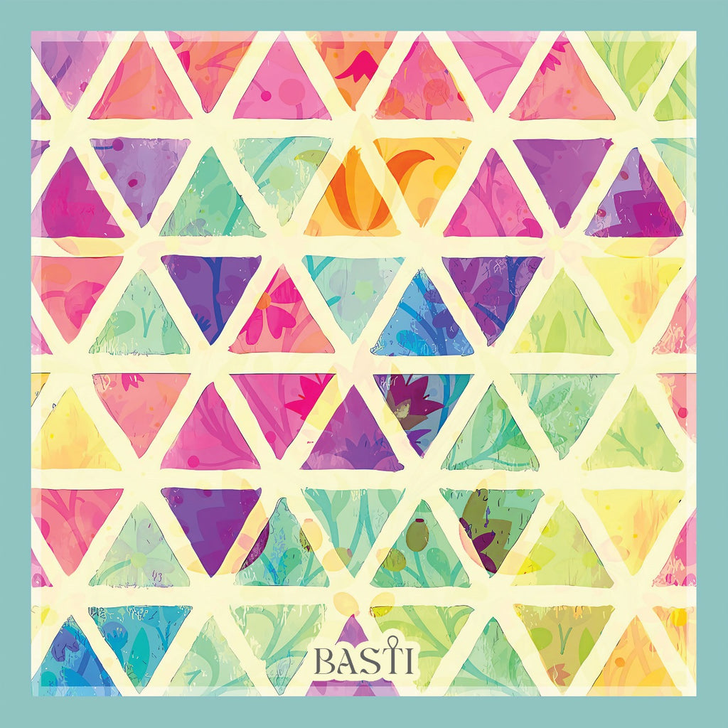 Vibrant Triangles Satin