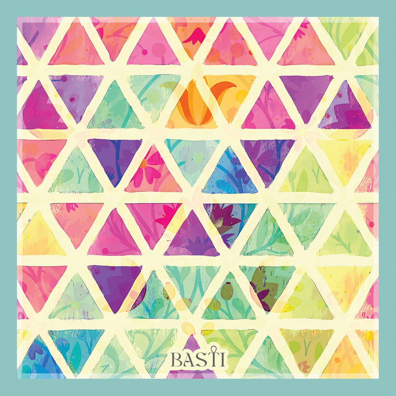 Vibrant Triangles Satin