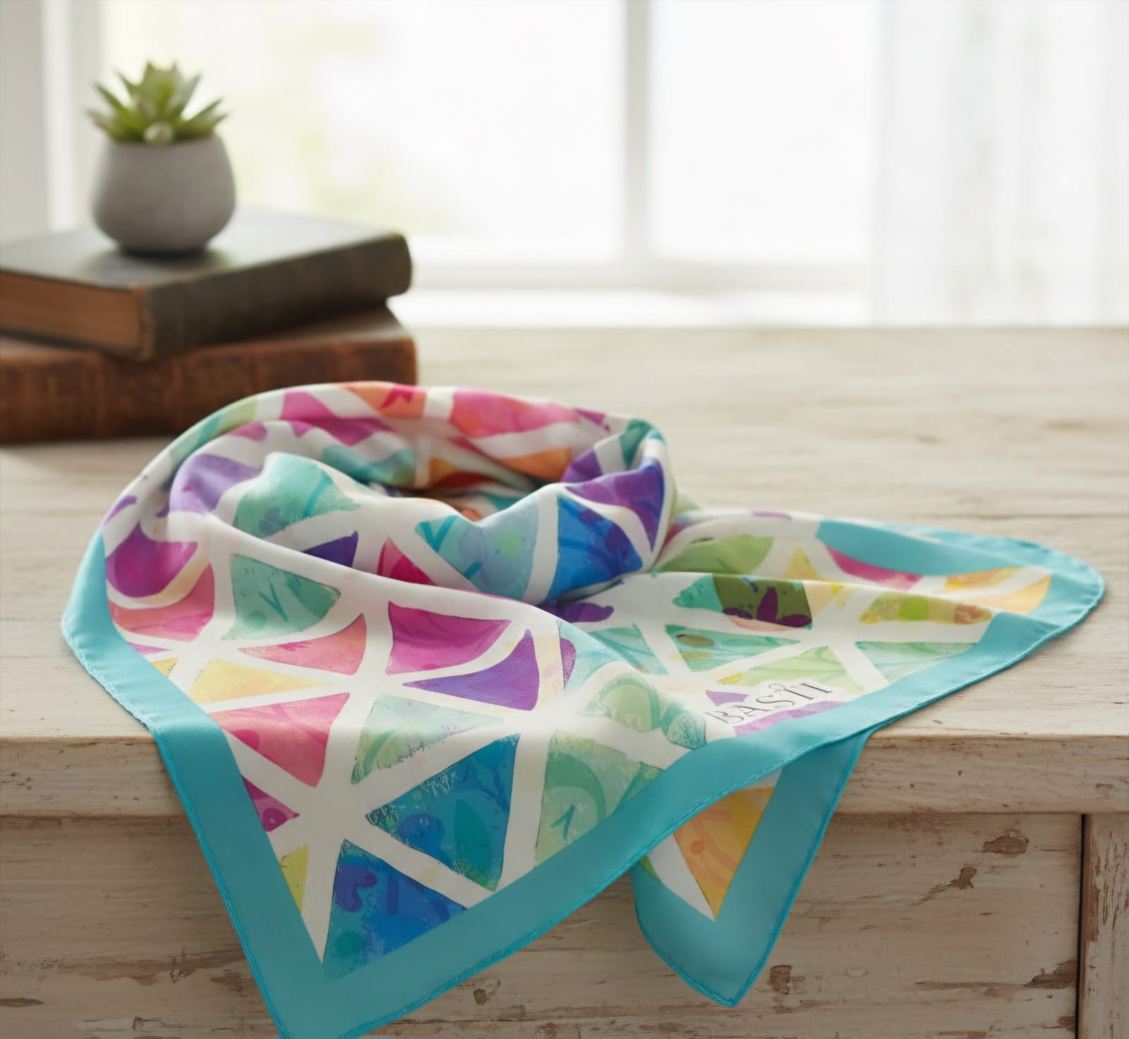 Vibrant Triangles Satin