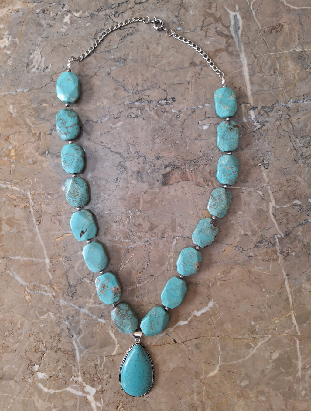 The unique Turquoise natural stone necklace