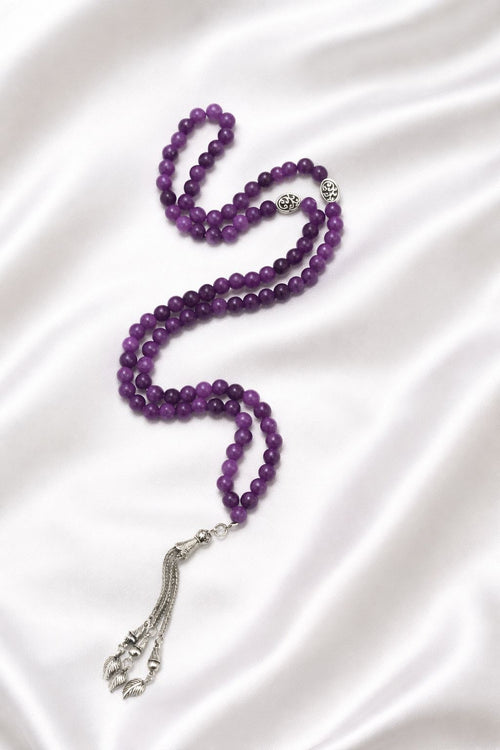 Amethyst Agate Stone 99 prayer beads - BASTI GALLERY