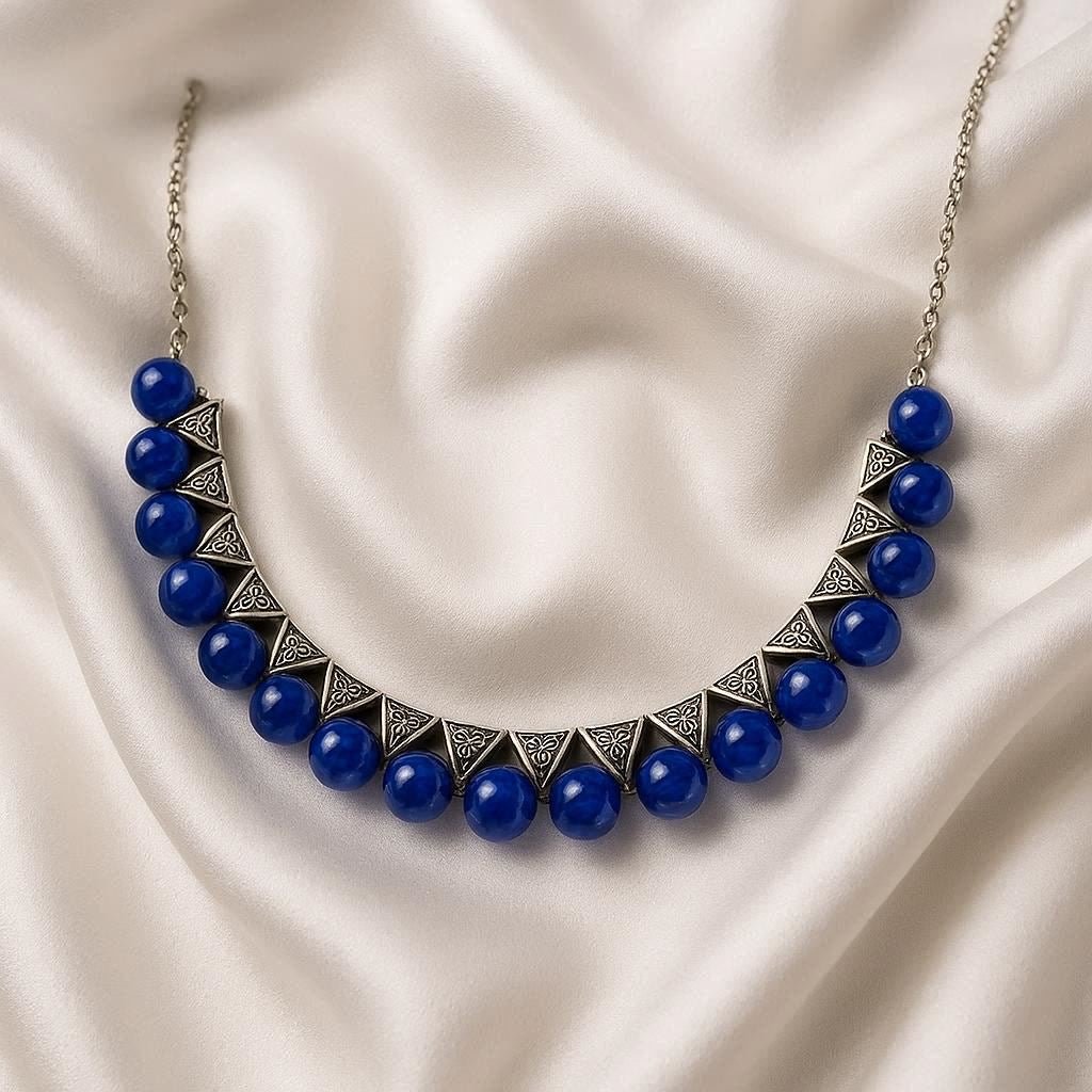 Best Seller - Blue Indian Necklace - BASTI GALLERY