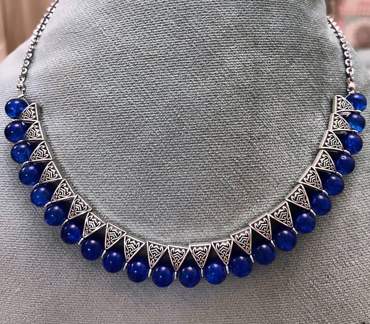Best Seller - Blue Indian Necklace - BASTI GALLERY