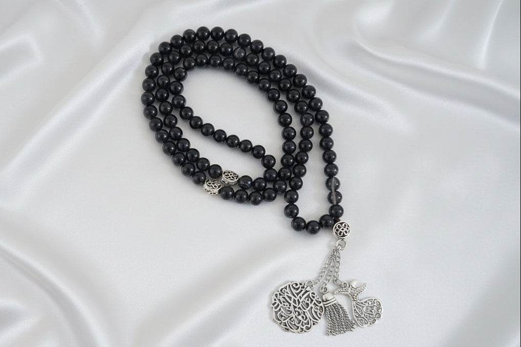 Black Sulaimany 99 Prayer Agate Beads