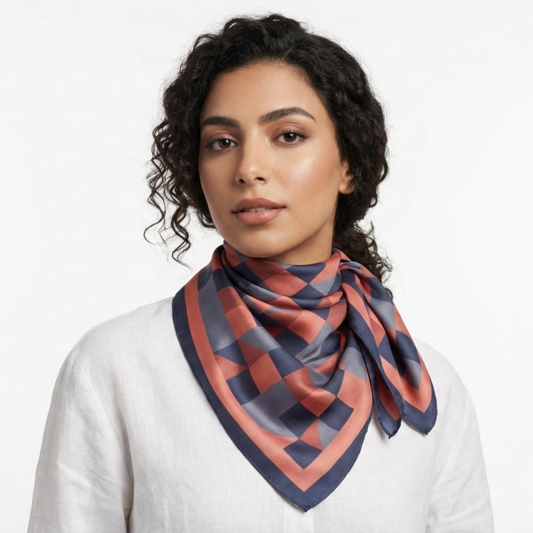 Origami Tapestry Blue Silk