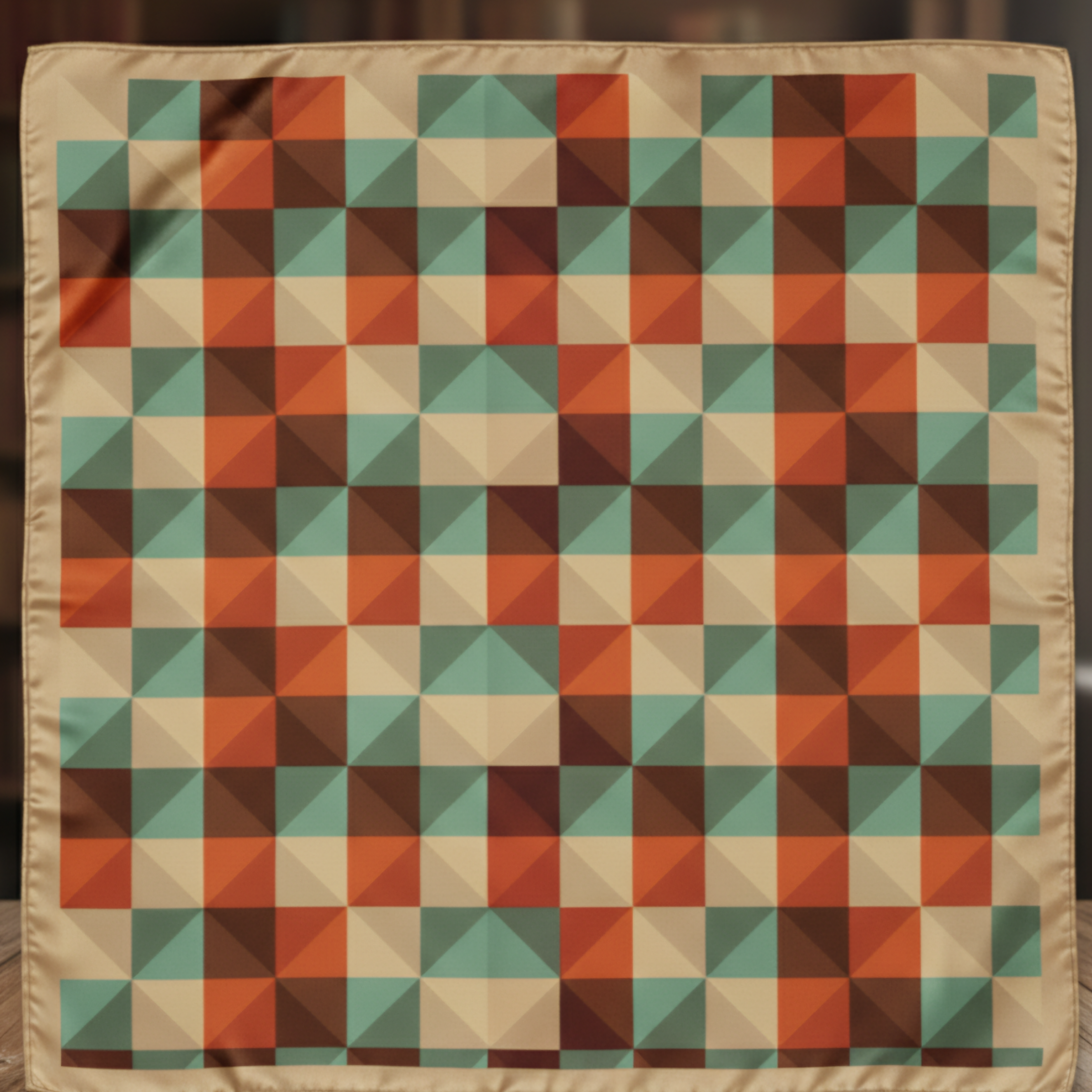 Origami Tapestry Beige Silk